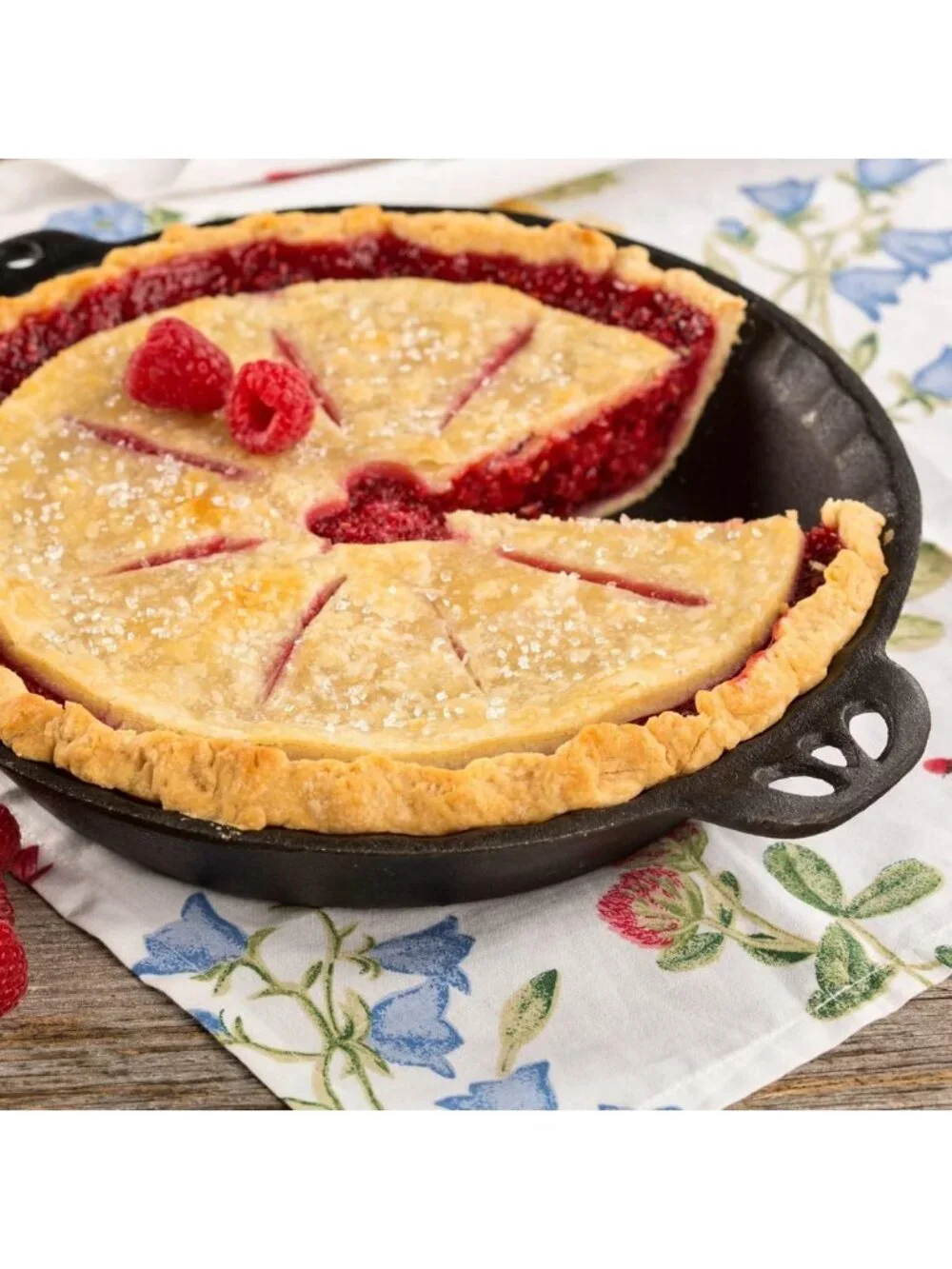 Extra Deep Cast Iron Pie Pan - Pre-Seasoned Bakeware with Crimped Edges